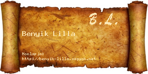 Benyik Lilla névjegykártya