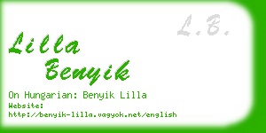 lilla benyik business card
